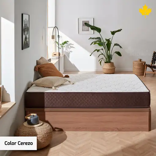 Pack Colchon Descansin + Canape Abatible 105 x 190 | Color Cerezo