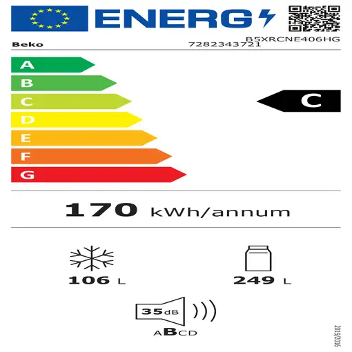 Frigoríficos сombis Independiente Gris B5XRCNE406HG BEKO