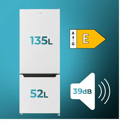 Nevera y congelador Independiente 205 L Blanco 02076 CECOTEC