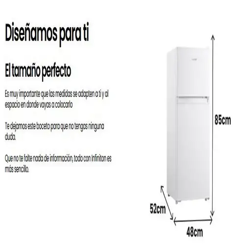 Infiniton FG-85D8WEH nevera combi Independiente 85 L E Blanco