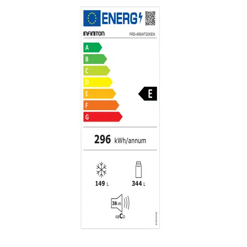 Infiniton FRD-456WT20XEN nevera combi Independiente 493 L Acero inoxidable