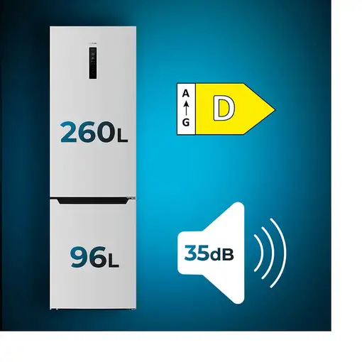 Cecotec Frigorífico combi Bolero CoolMarket Combi 356 White D
