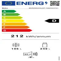 Beko B5RCNE405LXP Independiente 355 L D Acero inoxidable