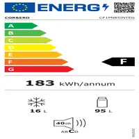 Corbero CF1PN85INTEG nevera combi Integrado 111 L F Blanco