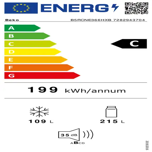 Beko B5RCNE366HXB Independiente 316 L C Gris