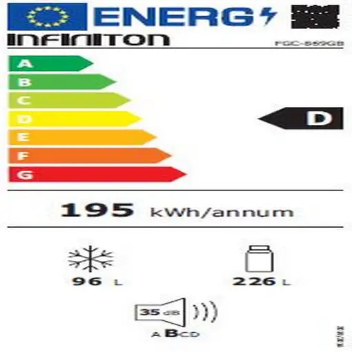 Frigoríficos dos puertas Independiente 317 L Negro 0000092099 INFINITON