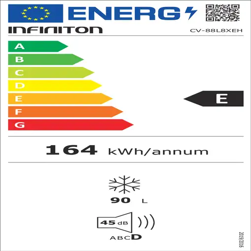 Infiniton CV-88L8XEH congelador Congelador vertical Independiente 90 L E Acero sat