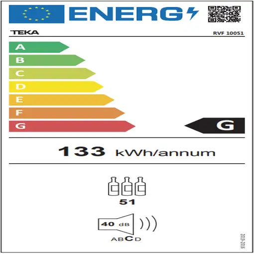 Teka RVF 10051 GBK Nevera de vino termoeléctrico Independiente Negro 51 botella(s)