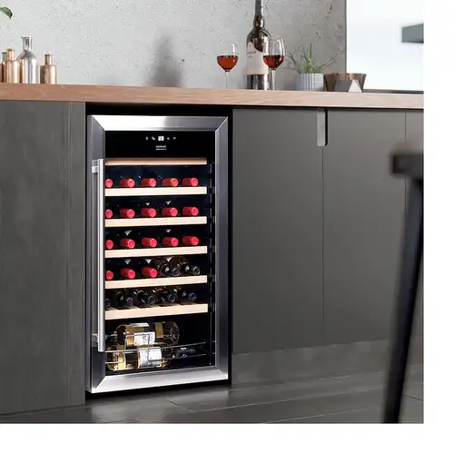 Cecotec 02716 enfriador de vino Nevera de vino Independiente Negro, Plata, Transpa