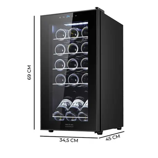 Cecotec 00120 enfriador de vino Nevera de vino Independiente Negro 15 botella(s)
