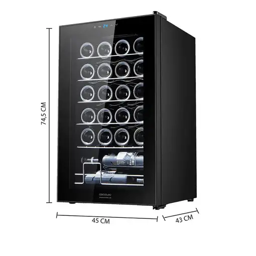 Cecotec 00124 enfriador de vino Nevera de vino Independiente Negro 24 botella(s)