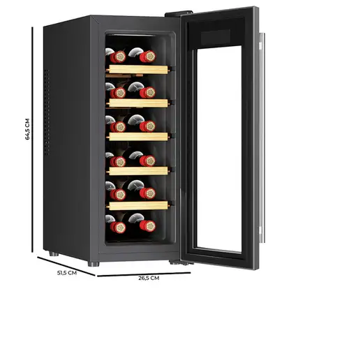 Cecotec 1270 Nevera de vino termoeléctrico Independiente Acero inoxidable 12 botel