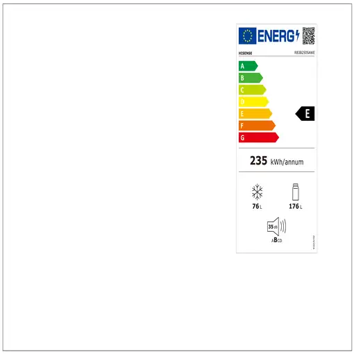Hisense RB3B250SAWE nevera y congelador Integrado 252 L E Blanco
