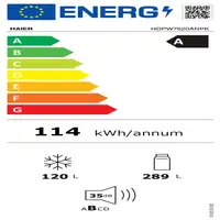 Haier HDPW7620ANPK Independiente 409 L A Acero inoxidable