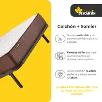 Pack Colchon Descansin + Somier con patas 135 x 190 | Alta Firmeza | Silencioso