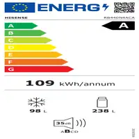 Hisense RB440N4ACA nevera y congelador Independiente 336 L A Acero inoxidable