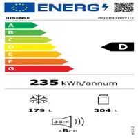 Hisense RQ5P470SYID nevera puerta lado a lado Independiente 483 L D Acero inoxidab