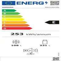 Samsung RB33J3515S9/EF nevera y congelador Independiente E Acero inoxidable
