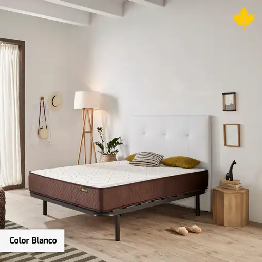 Pack Colchon + Cabecero Tapizado + Somier Descansin | 180 x 200 | Blanco
