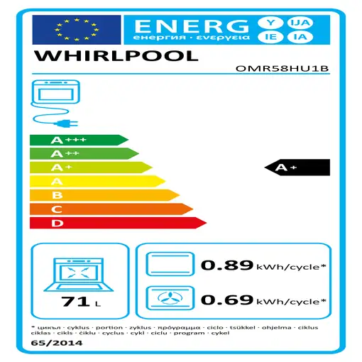 Whirlpool OMR58HU1B 71 L 3300 W Acero inoxidable