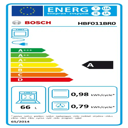 Horno 66 L Negro 66643 HBF011BR0 BOSCH