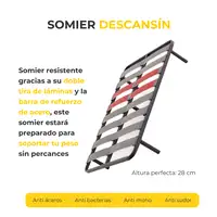 Pack Colchon Descansin + Somier con patas 105 x 200 | Alta Firmeza | Silencioso