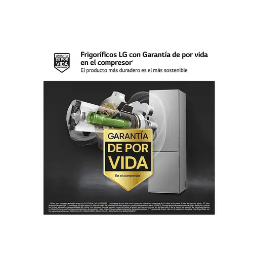 LG GBV21NCDPY nevera y congelador Independiente 344 L D Acero inoxidable