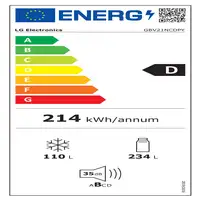 LG GBV21NCDPY nevera y congelador Independiente 344 L D Acero inoxidable