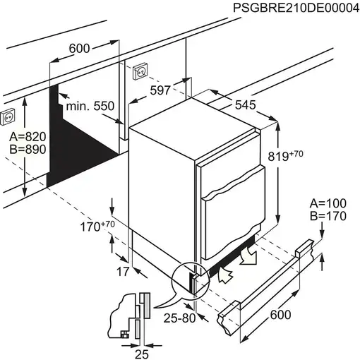 AEG OSF6I82EF nevera combi Integrado 111 L