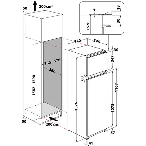 Frigoríficos dos puertas Integrado 239 L Gris 859991671010 HOTPOINT