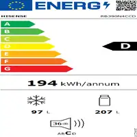 Hisense RB390N4CCD nevera y congelador Independiente 304 L D Gris