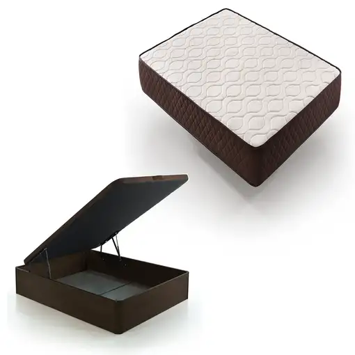 Pack Colchon Descansin + Canape Abatible 105 x 190 | Color Chocolate