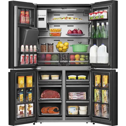 Frigorífico americano negro, 4 puertas, 179x92x73 cm, 577 L, RQ760N4IFE HISENSE