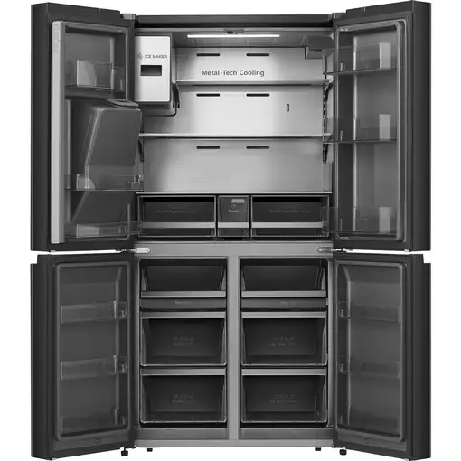 Frigorífico americano negro, 4 puertas, 179x92x73 cm, 577 L, RQ760N4IFE HISENSE
