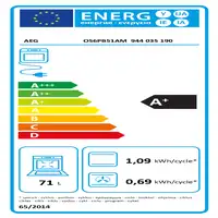 AEG Series 6000 OS6PB51AM 71 L 3500 W Negro, Acero inoxidable