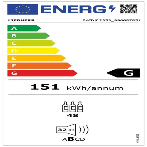 Liebherr EWTdf 2353 Vinidor Nevera de vino Integrado Gris 48 botella(s)