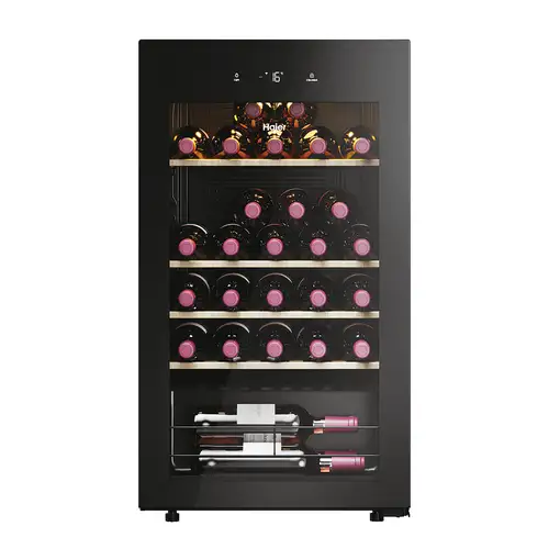 Haier Wine Bank 50 Serie 3 HWS34GGH1 Nevera de vino Independiente Negro 34 botella