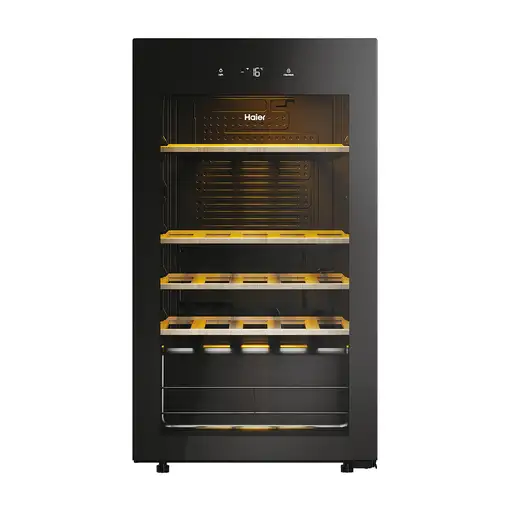 Haier Wine Bank 50 Serie 3 HWS34GGH1 Nevera de vino Independiente Negro 34 botella