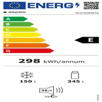 Aspes AC2700ENFIX nevera y congelador Independiente 495 L E Acero inoxidable