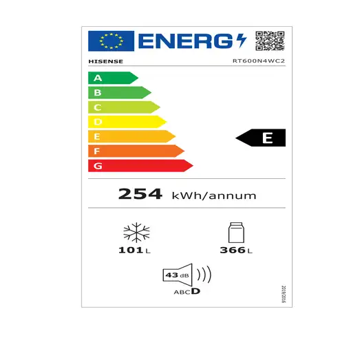 Frigoríficos dos puertas Independiente 467 L Acero inoxidable RT600N4WC2 HISENSE