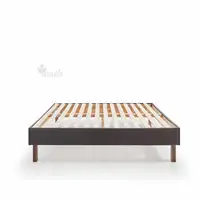 Pack Colchon y Base Tapizada Gris Con Patas | Medidas 135 x 190 | Descansin