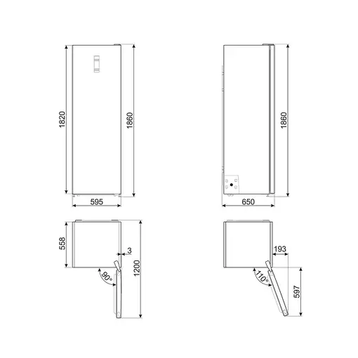 Smeg FF18EN3HX congelador Congelador vertical Independiente 280 L E Acero inoxidab