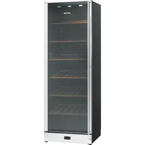 Smeg SCV115AS enfriador de vino Nevera de vino Independiente Negro, Acero inoxidab