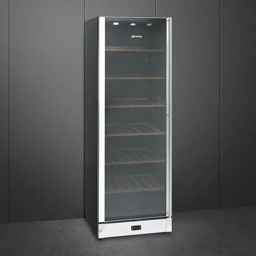 Smeg SCV115AS enfriador de vino Nevera de vino Independiente Negro, Acero inoxidab