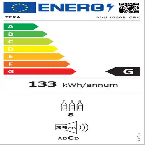 Teka RVU 10008 GBK Nevera de vino termoeléctrico Integrado Negro 8 botella(s)