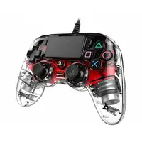NACON PS4OFCPADCLRED mando y volante Rojo, Transparente USB Gamepad Analógico/Digi