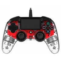 NACON PS4OFCPADCLRED mando y volante Rojo, Transparente USB Gamepad Analógico/Digi