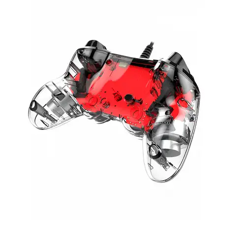 NACON PS4OFCPADCLRED mando y volante Rojo, Transparente USB Gamepad Analógico/Digi