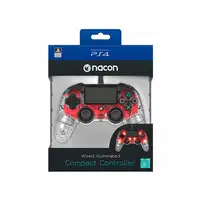 NACON PS4OFCPADCLRED mando y volante Rojo, Transparente USB Gamepad Analógico/Digi
