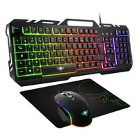 Spirit of Gamer PRO MK5 teclado Ratón incluido Juego USB AZERTY Francés Negro